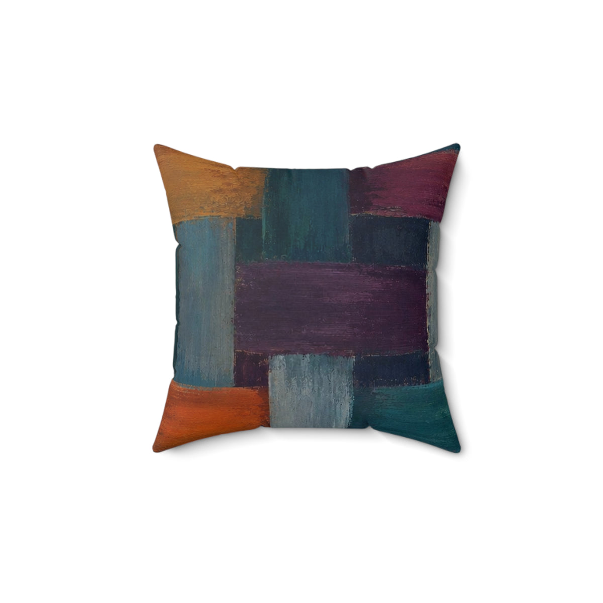 Abstract Colorblock Square Pillow — Modern Geometric Throw Cushion