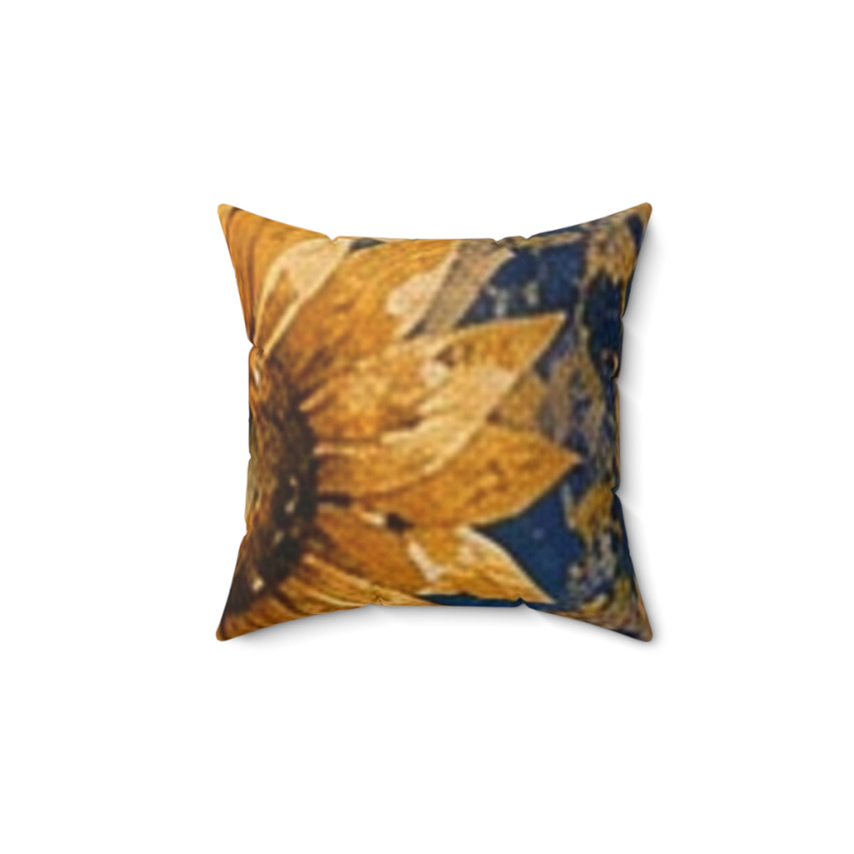 Navy sunflower decorative spun Polyester Square Pillow