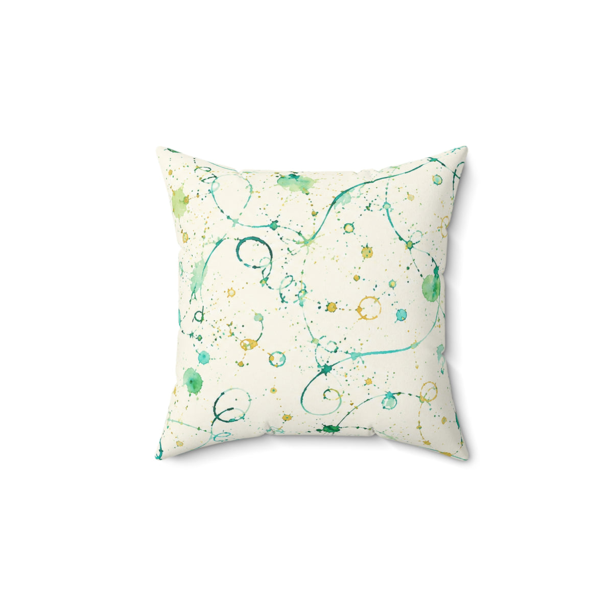Abstract Teal Watercolor Swirl Decorative Pillow