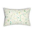 Abstract Teal Swirl Lumbar Pillow — Watercolor Splatter Decorative Cushion