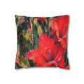 Cushion  covers soft botanical Red Floral Decorative Pillowcase - Vibrant Botanical Accent