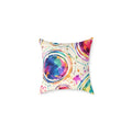 Acrylic Galaxy Circles Pillow — Colorful Abstract Decorative Throw Pillow