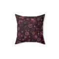 Galaxy Orbit Decorative Pillow — Purple Cosmic Pattern Square Throw Pillow