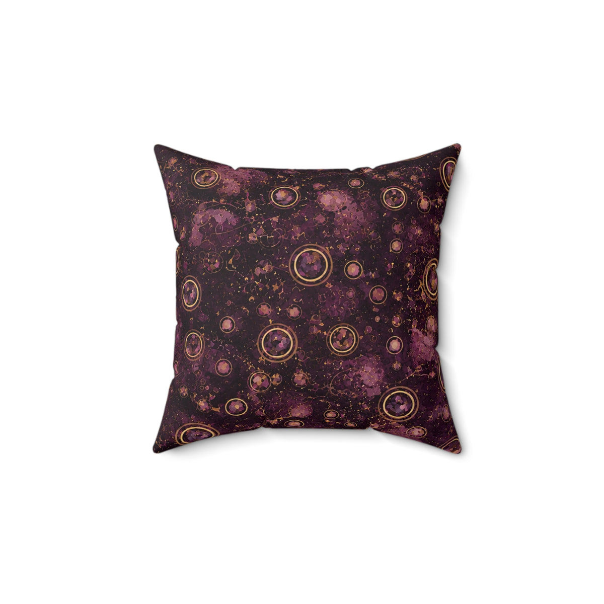 Galaxy Orbit Decorative Pillow — Purple Cosmic Pattern Square Throw Pillow