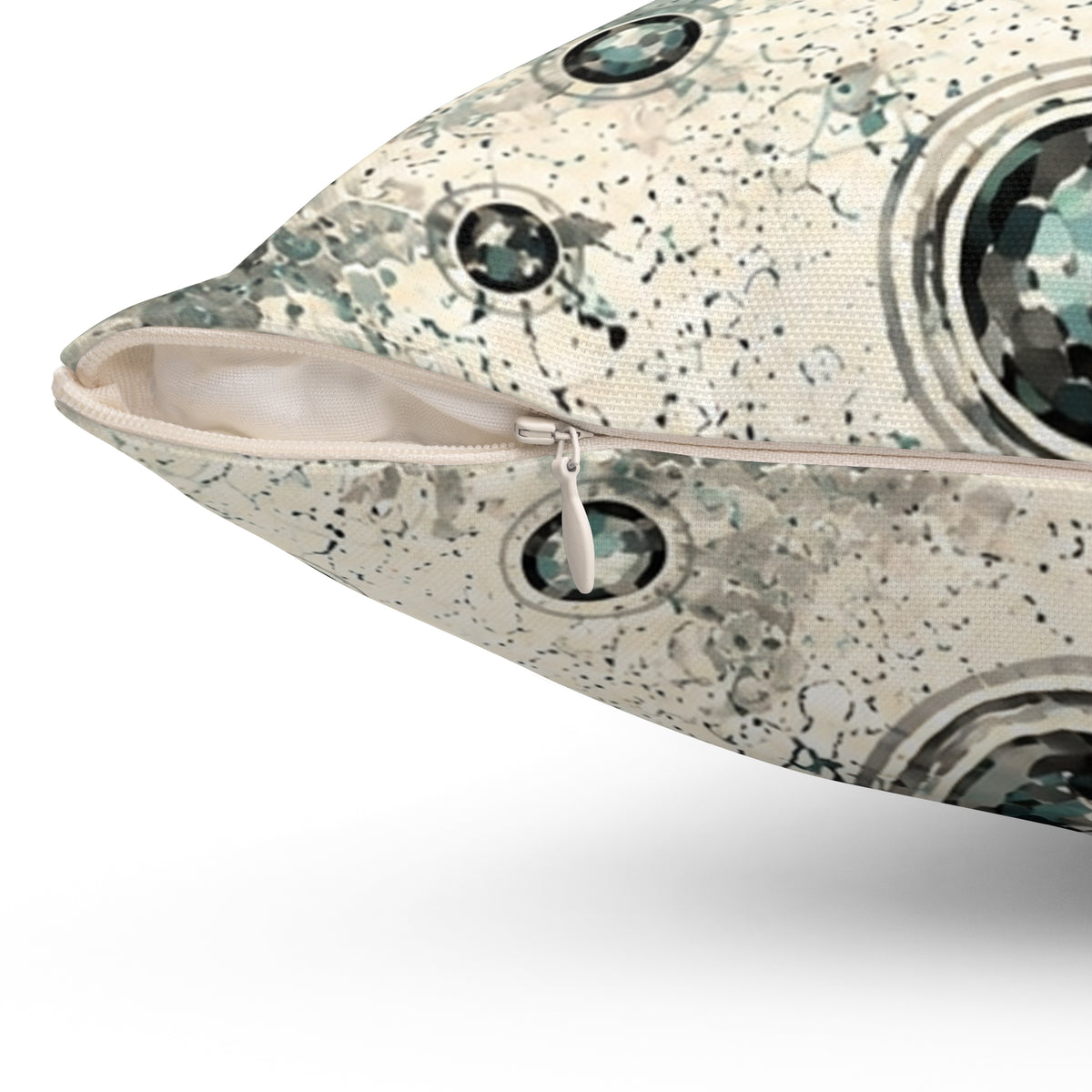 Moon Crater Decorative Pillow — Celestial Watercolor Accent Pillow