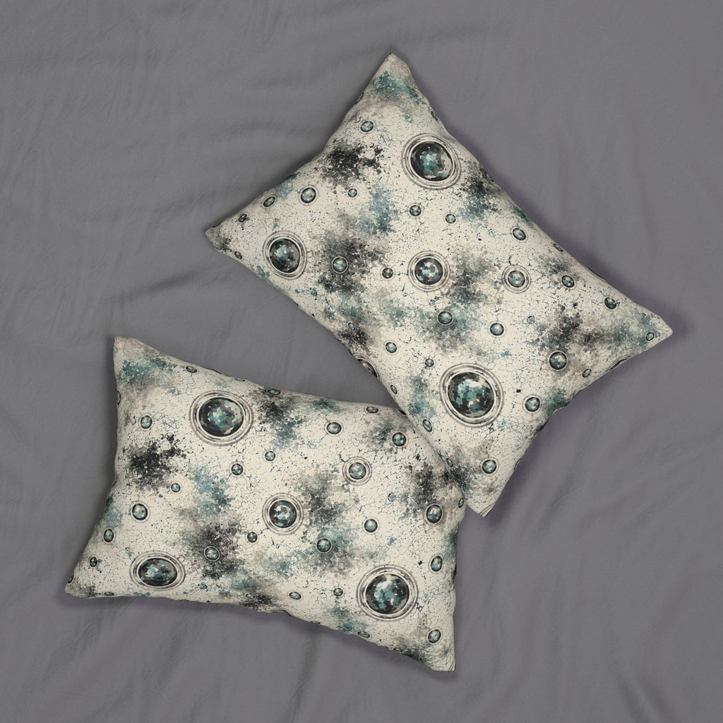 Galactic Bubble Lumbar Pillow — Vintage Space Nebula Accent