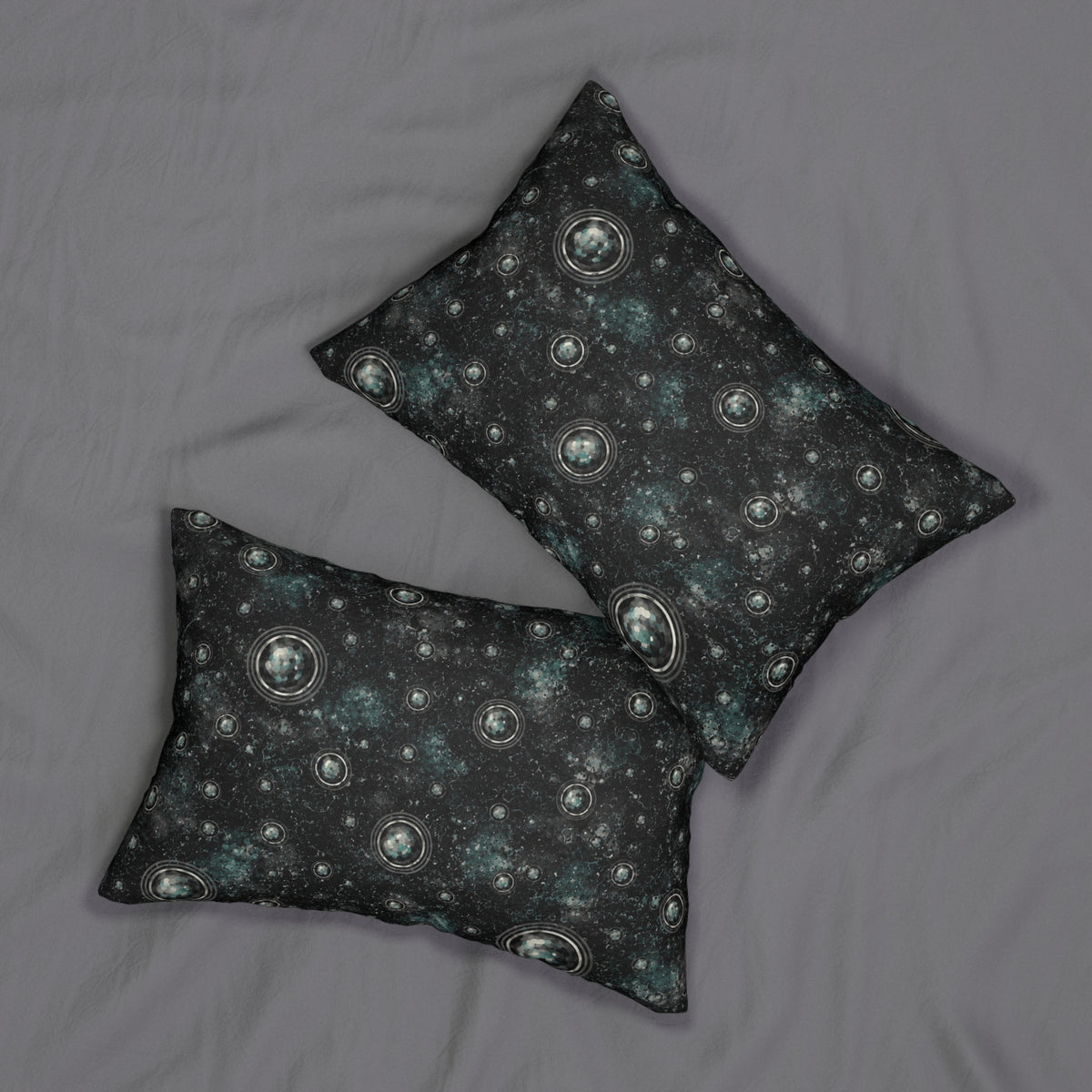 Galaxy Bubble Lumbar Pillow — Cosmic Starfield Decorative Cushion