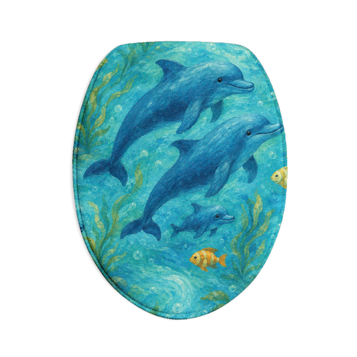 Dolphin Ocean Bath Mat Set — 3-Piece Sea Life Bathroom Rugs