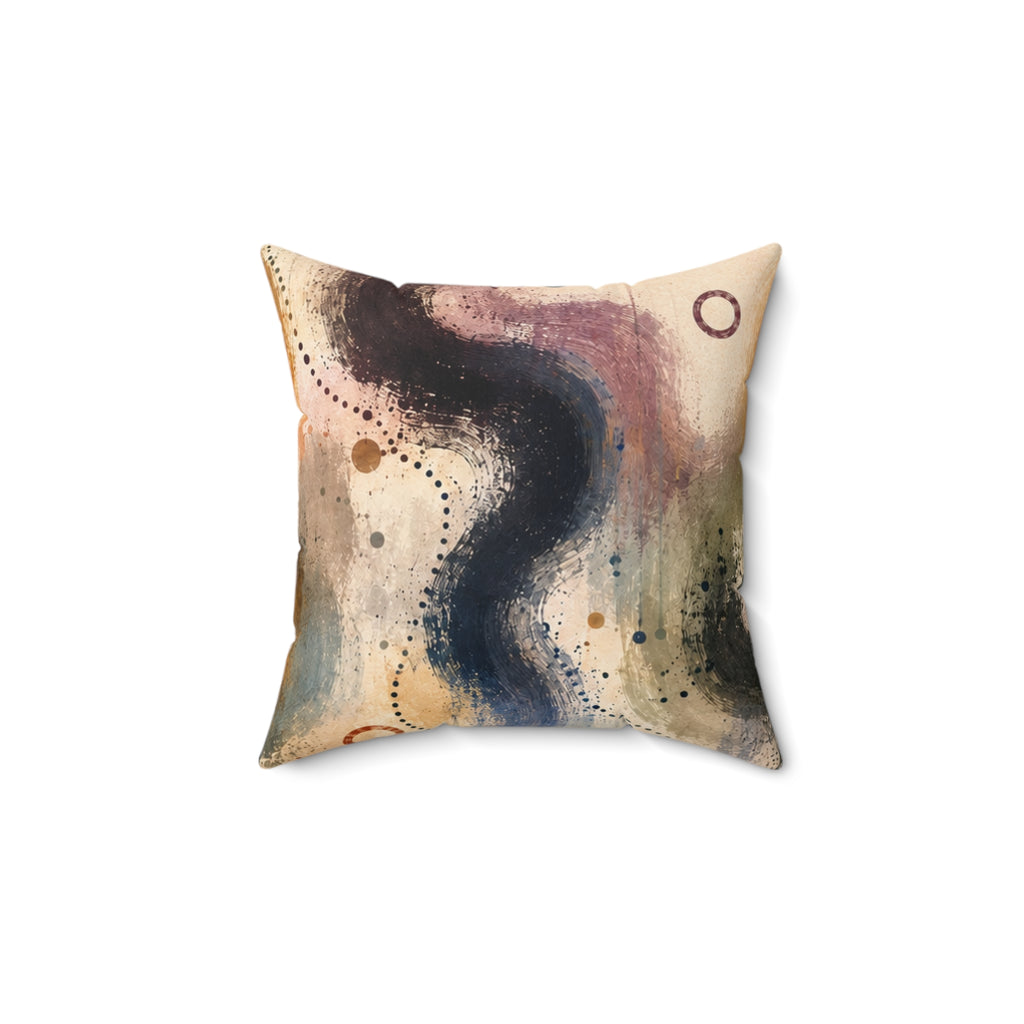 Abstract Watercolor Art Pillow - Modern Coastal Accent Cushion