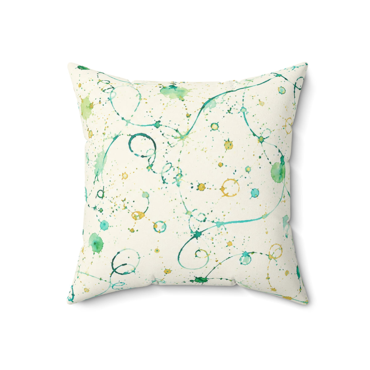 Abstract Teal Watercolor Swirl Decorative Pillow