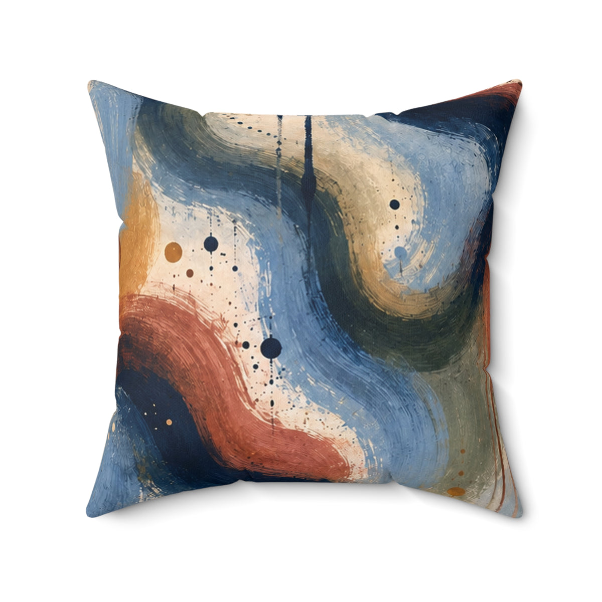 Abstract Blue Wave Decorative Pillow — Modern Coastal Accent