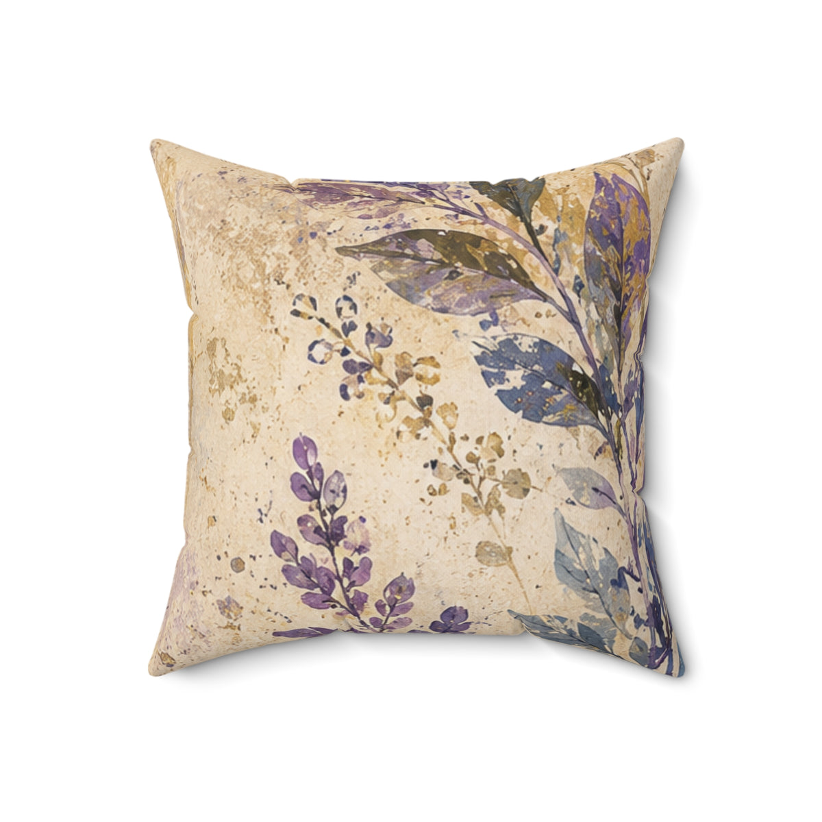Vintage Lavender Botanical Throw Pillow