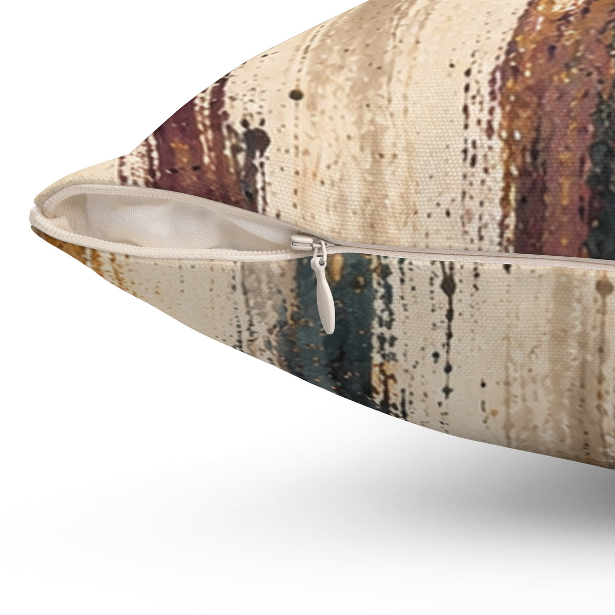 Abstract Watercolor Stripe Throw Pillow — Earth Tone Decorative Accent