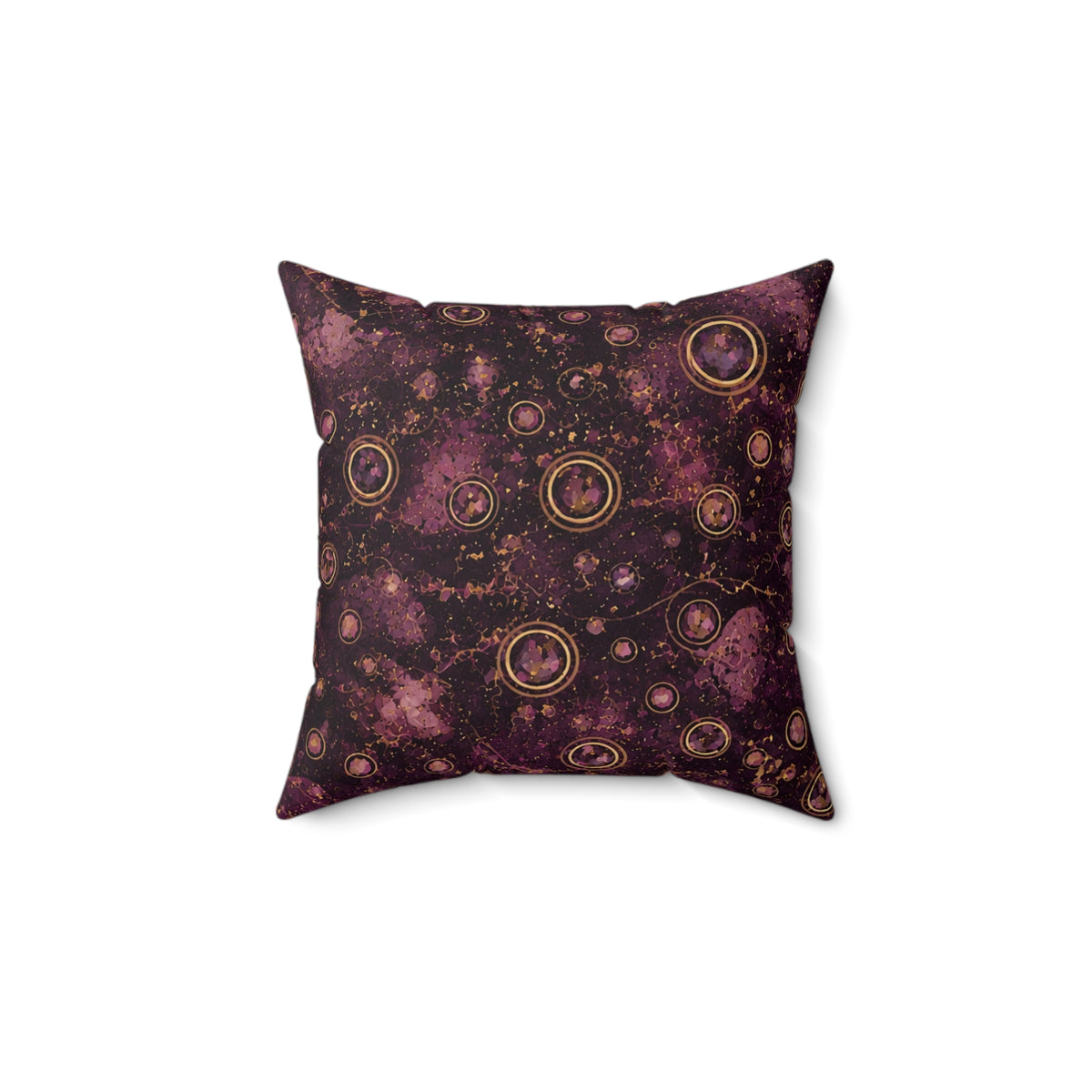 Galaxy Orbit Decorative Pillow — Purple Cosmic Pattern Square Throw Pillow