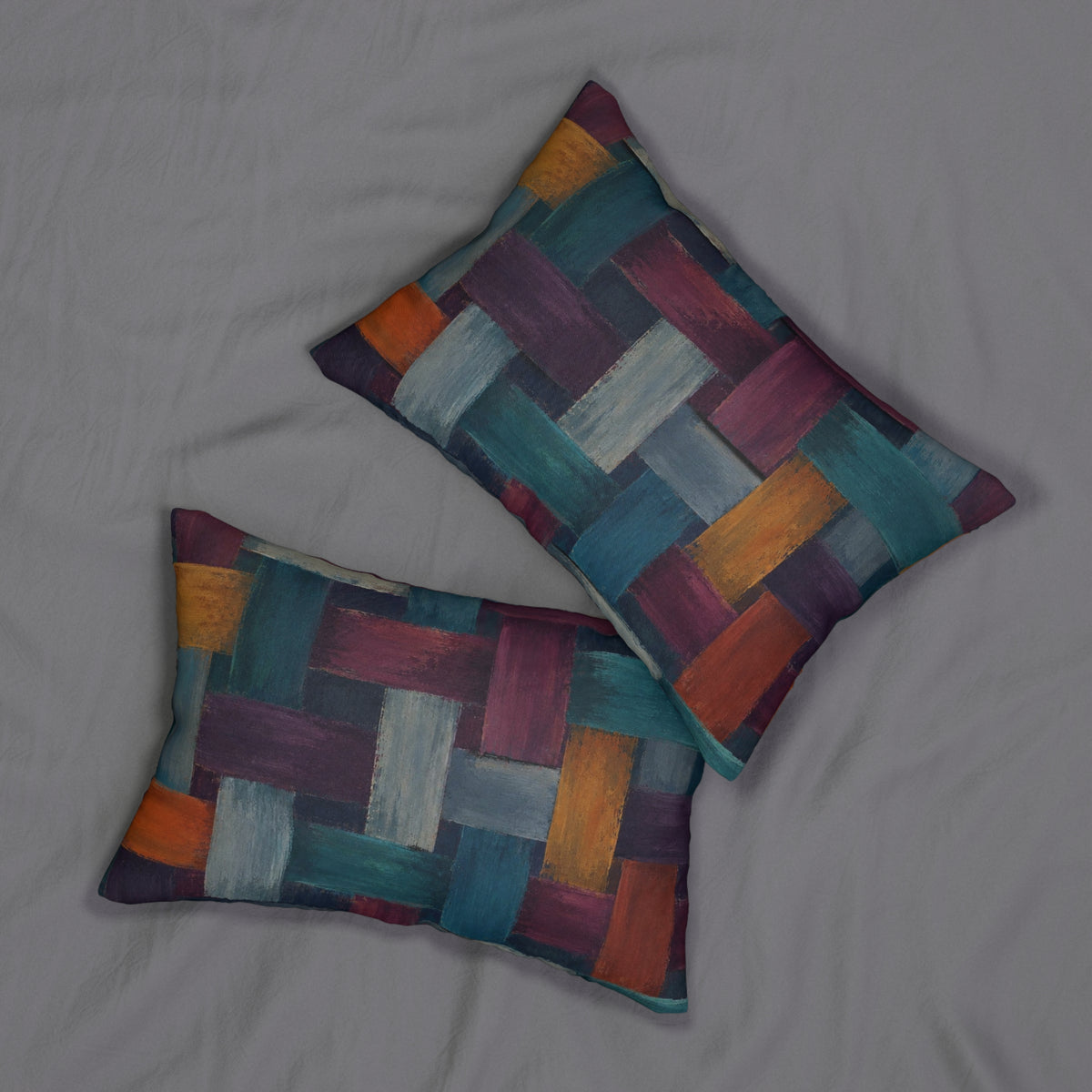 Woven Brushstroke Lumbar Pillow