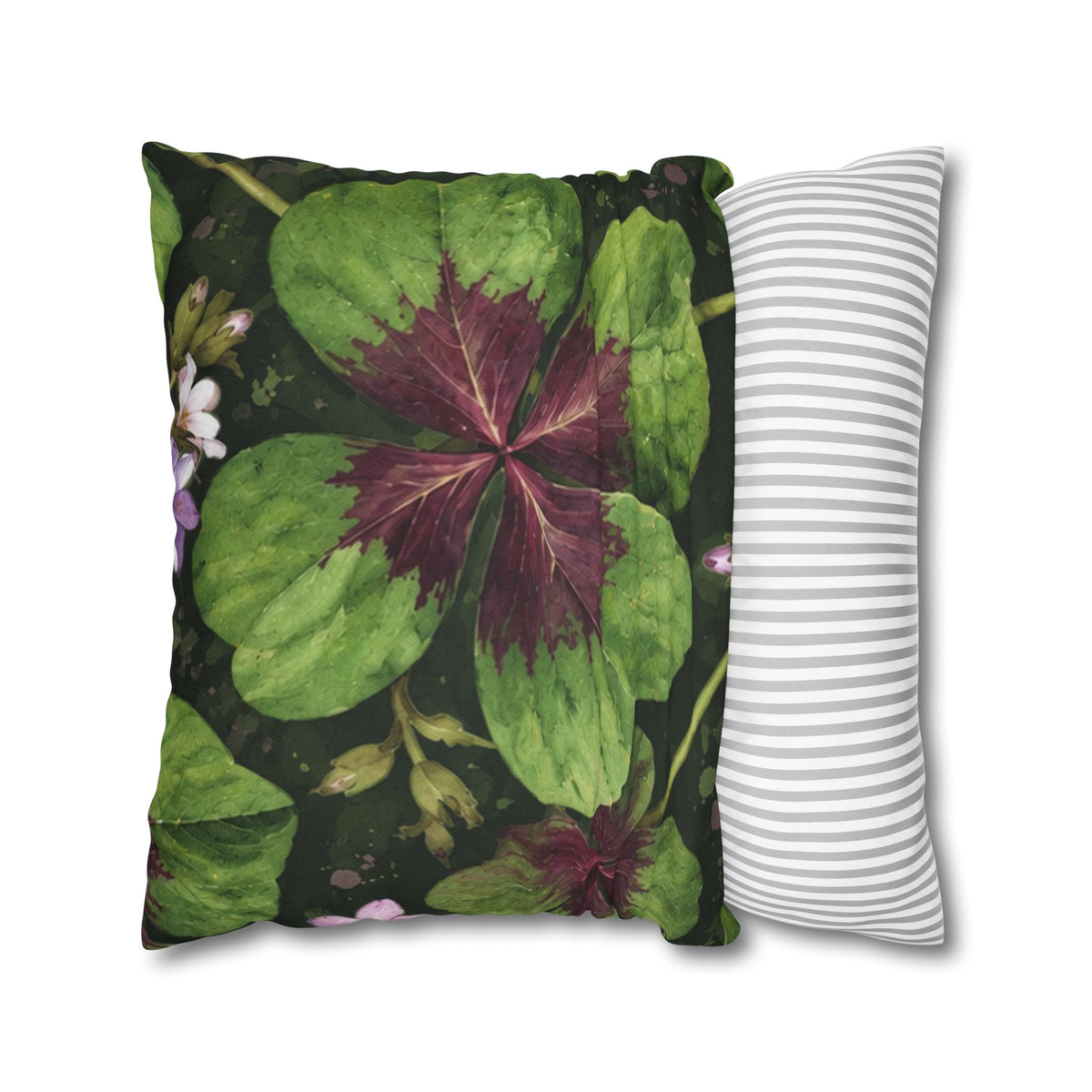 Lucky Four-Leaf Shamrock Pillowcase — Botanical Clover Cushion Cover