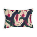 Abstract Spray-Paint Lumbar Pillow — Retro Graffiti Accent Cushion
