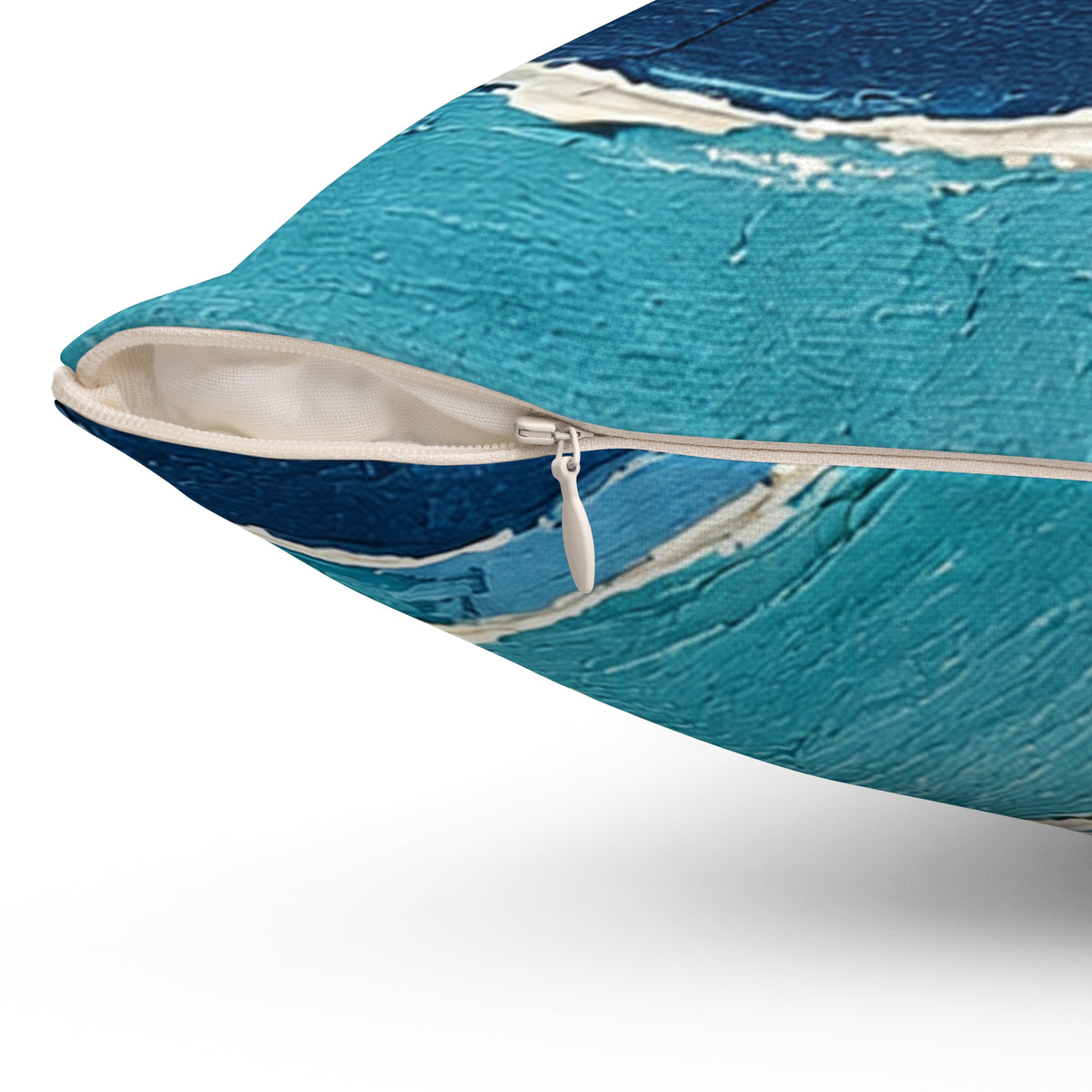 Blue and turquoise  abstract cushion -navy spiral Decorative throw pillow.