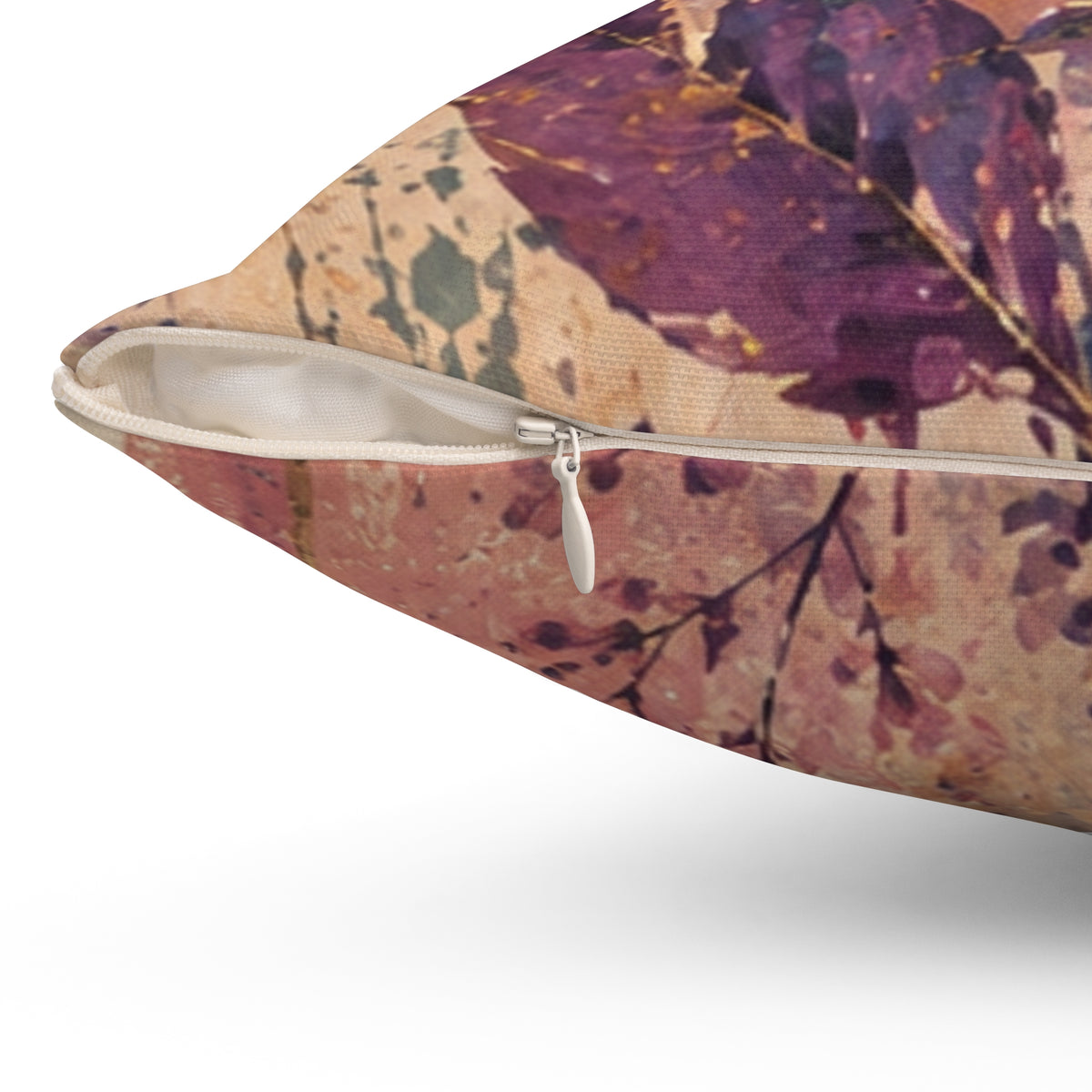 Botanical Watercolor Throw Pillow — Vintage Floral Square Decorative Pillow