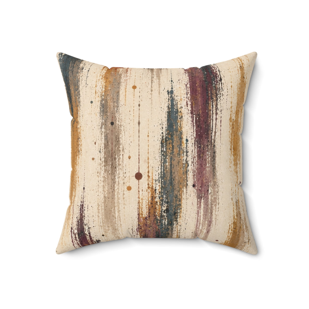 Abstract Watercolor Stripe Throw Pillow — Earth Tone Decorative Accent