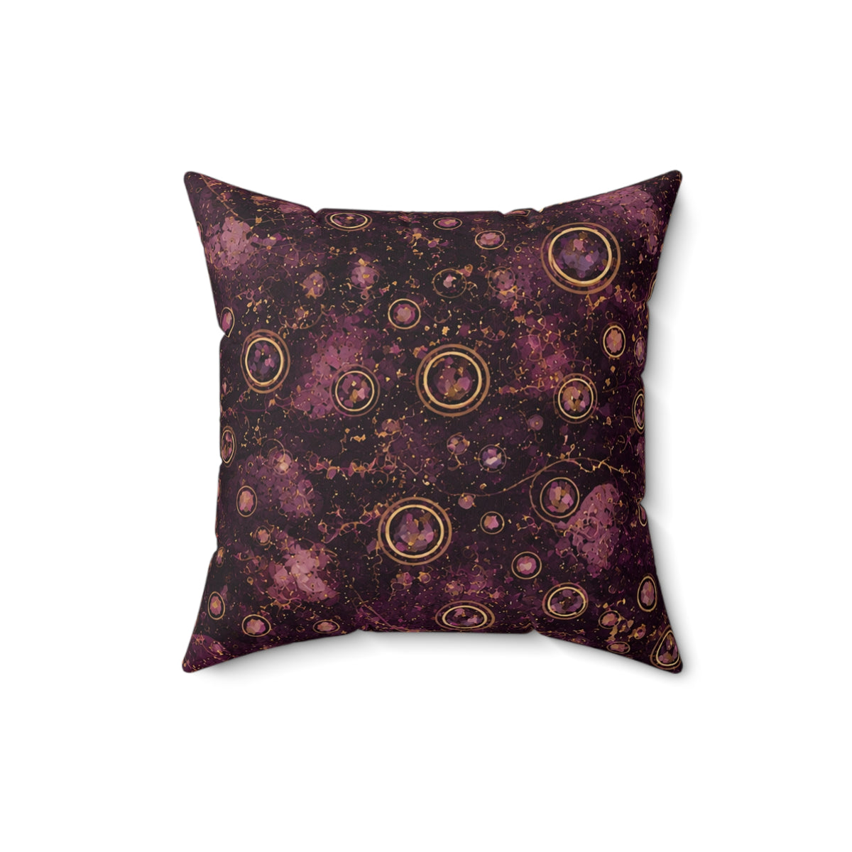 Galaxy Orbit Decorative Pillow — Purple Cosmic Pattern Square Throw Pillow
