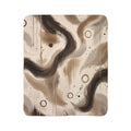 Abstract Earth-Tone Sherpa Blanket — Cozy Neutral Fleece Throw