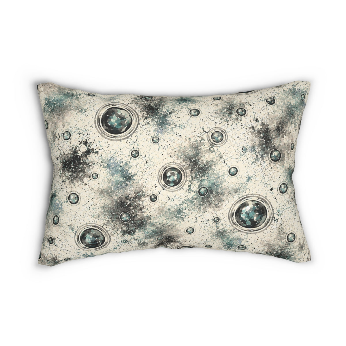 Galactic Bubble Lumbar Pillow — Vintage Space Nebula Accent