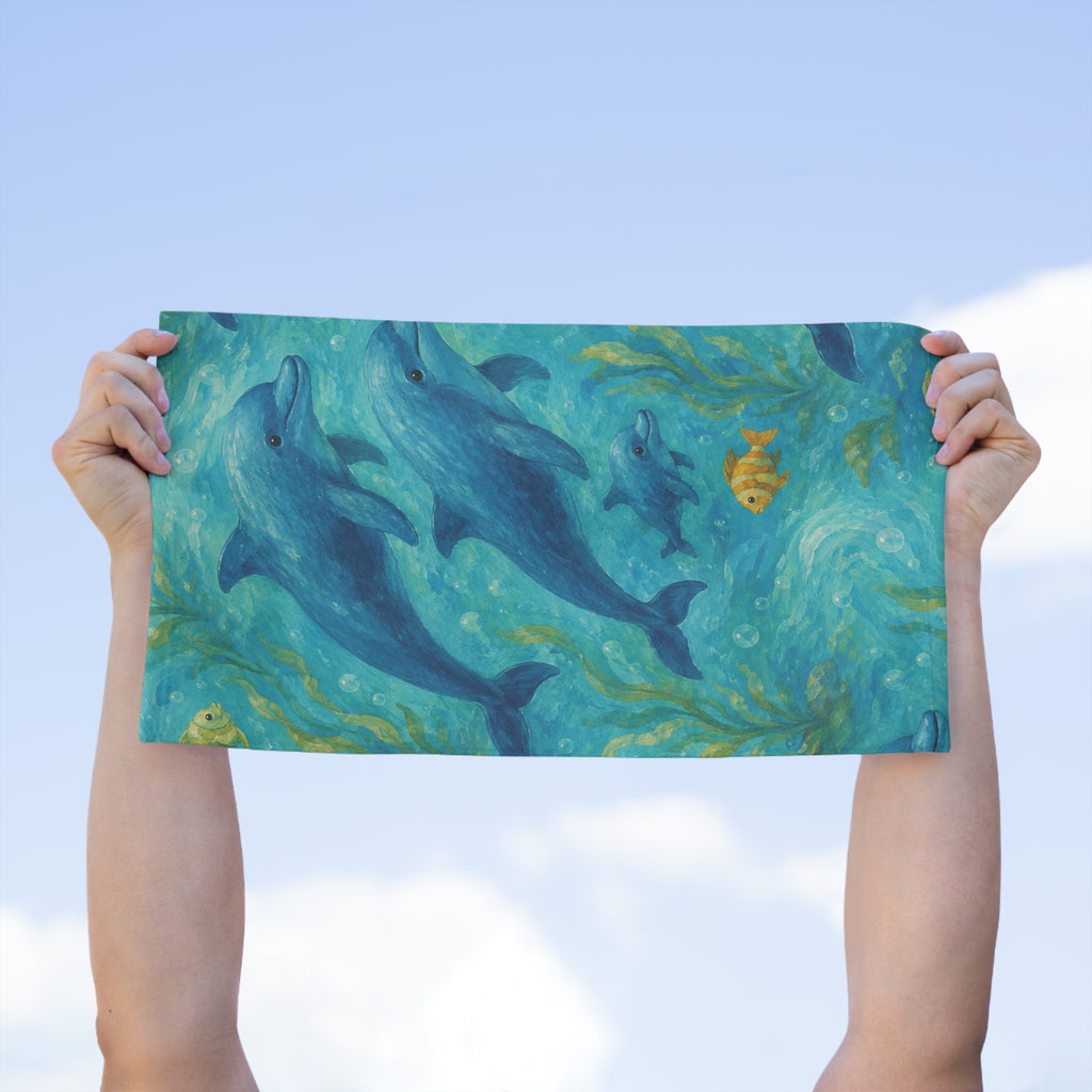 Dolphin Rally Towel — 11x18 Beach & Pool Game Day Towel