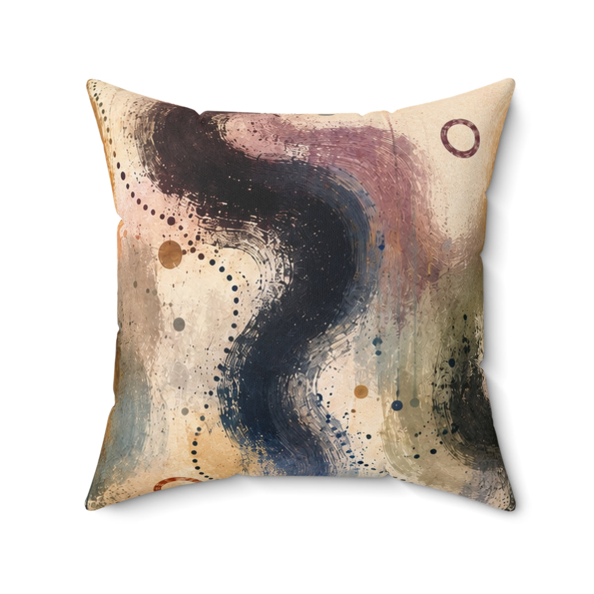 Abstract Watercolor Art Pillow - Modern Coastal Accent Cushion