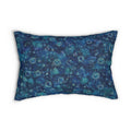 Ocean Bubble Blue Lumbar Pillow — Abstract Marine Pattern Spun Polyester