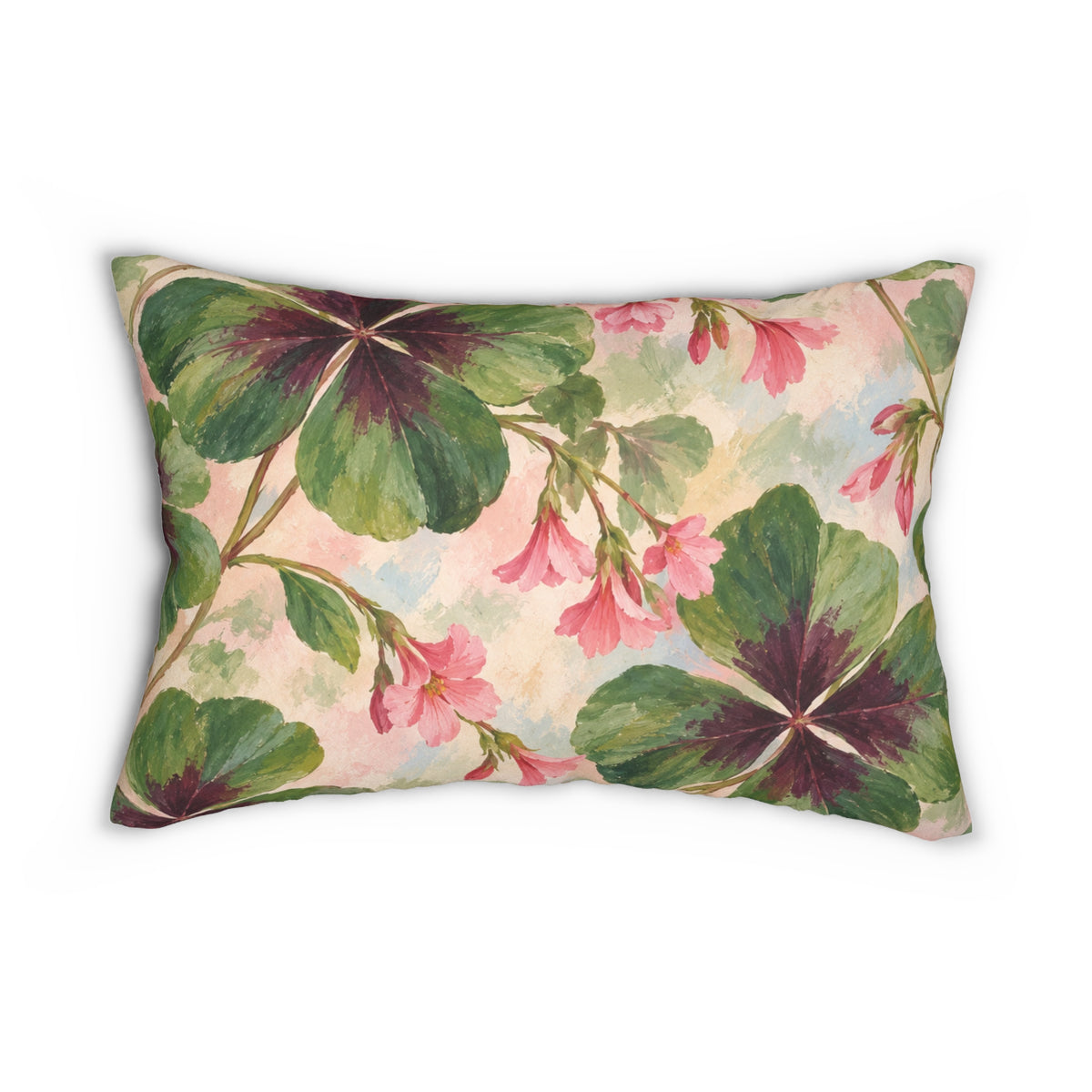 Floral Watercolor Lumbar Pillow
