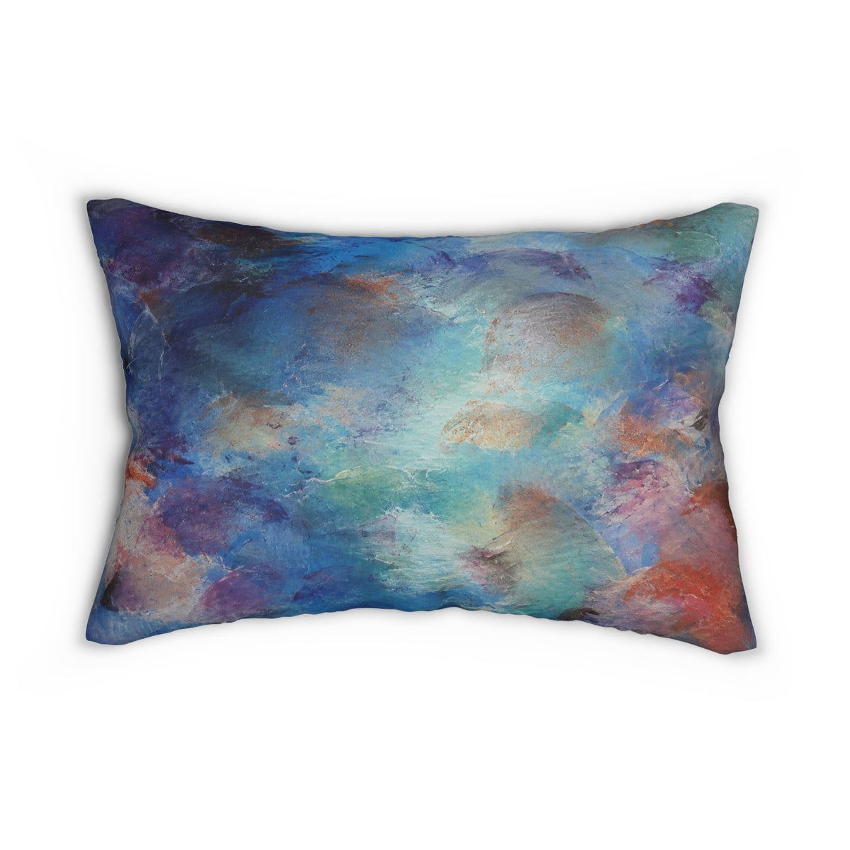 Abstract Oceanic Watercolor Lumbar Pillow