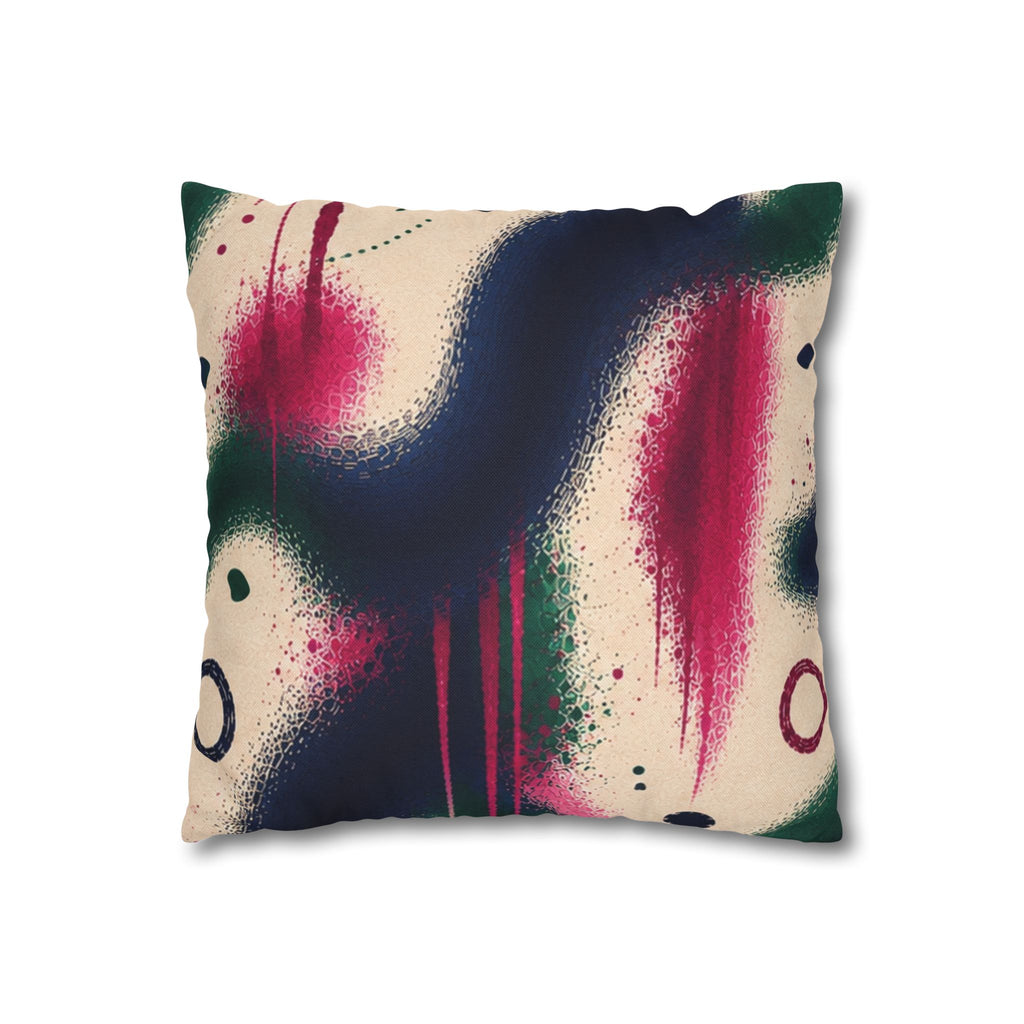 Abstract Spray-Paint Art Throw Pillowcase — Colorful Graffiti Accent Cushion Cover