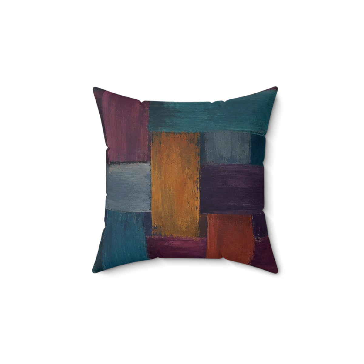 Abstract Colorblock Square Pillow — Modern Geometric Throw Cushion